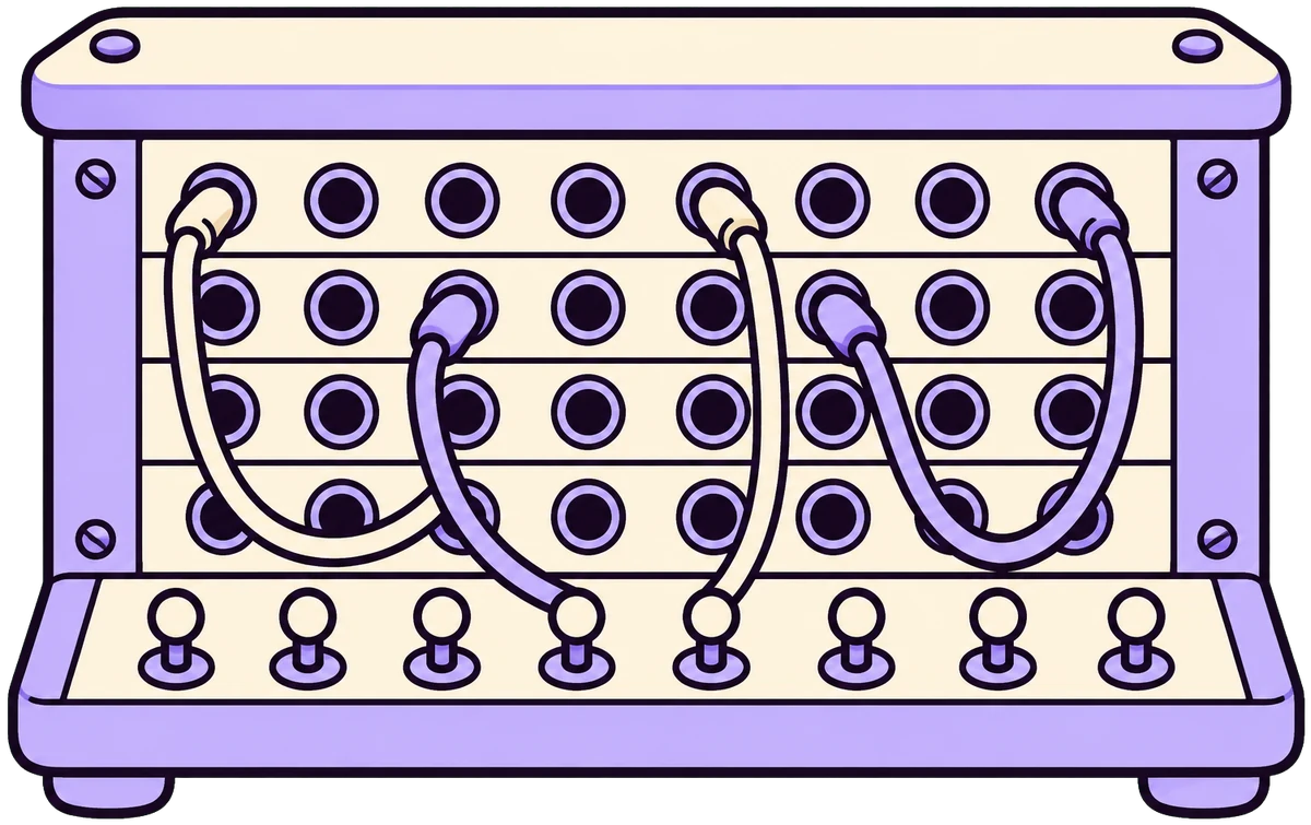 A switchboard with patch cords